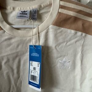 Adidas Cream and Brown Tee